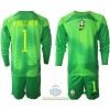 Maglia da Calcio Portiere a Maniche Lunghe Brasile Alisson Becker 1 Trasferta Mondiali 2022 per Bambino